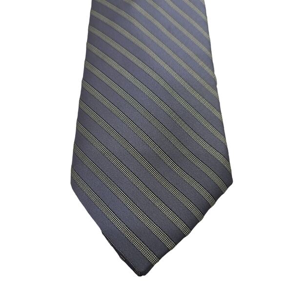 Sabatini Extra Long Neck Tie Vintage Grey Stripe Classic Minimalist Style Date - Picture 1 of 10